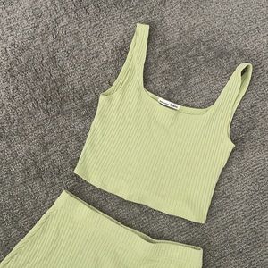 Reformation green top&skirt set